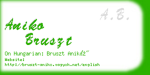 aniko bruszt business card